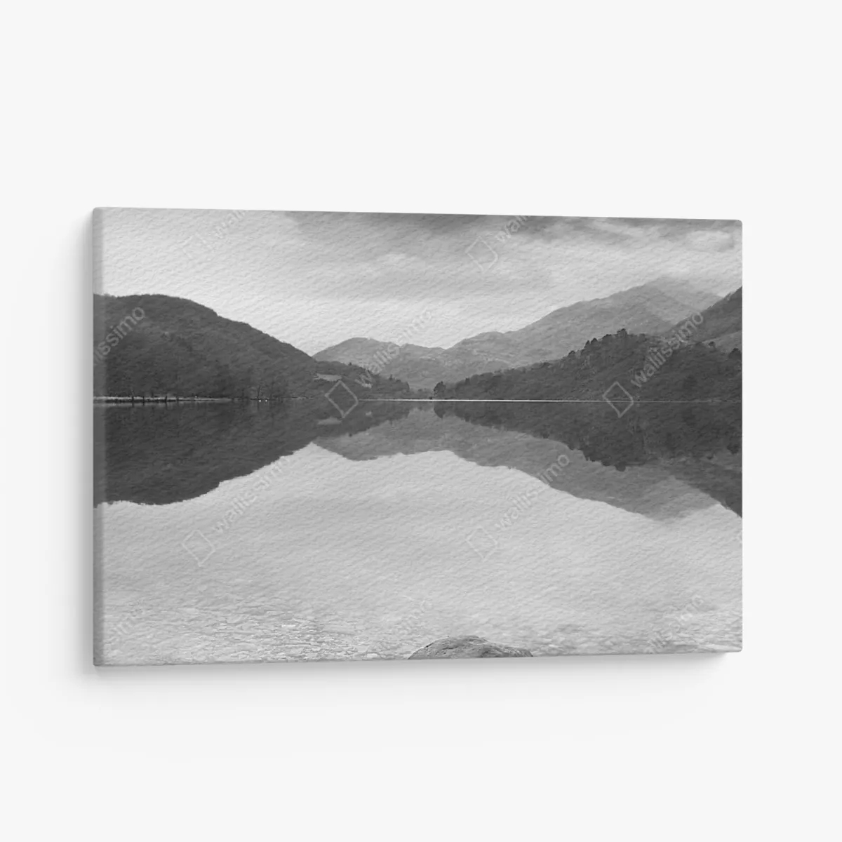 Leinwandbild ruhiger bergsee mit spiegelung – Wallnifity® Leinwandbild ruhiger bergsee mit spiegelung – Wallnifity®