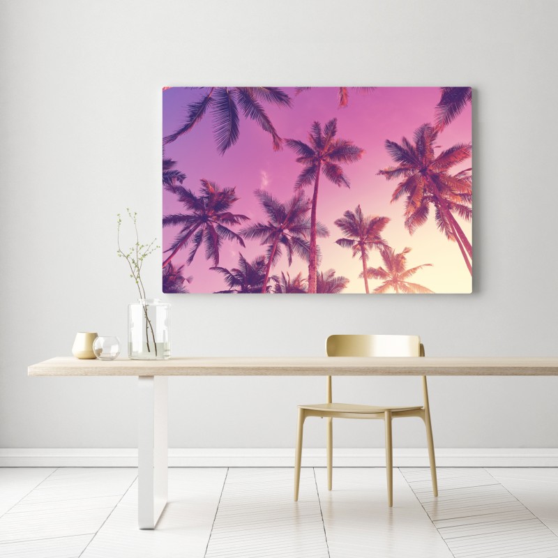 Leinwandbild tropische palmen beim sonnenuntergang – Wallnifity® Leinwandbild tropische palmen beim sonnenuntergang – Wallnifity®