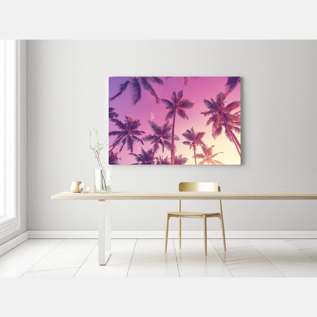 Leinwandbild tropische palmen beim sonnenuntergang – Wallnifity® Leinwandbild tropische palmen beim sonnenuntergang – Wallnifity®