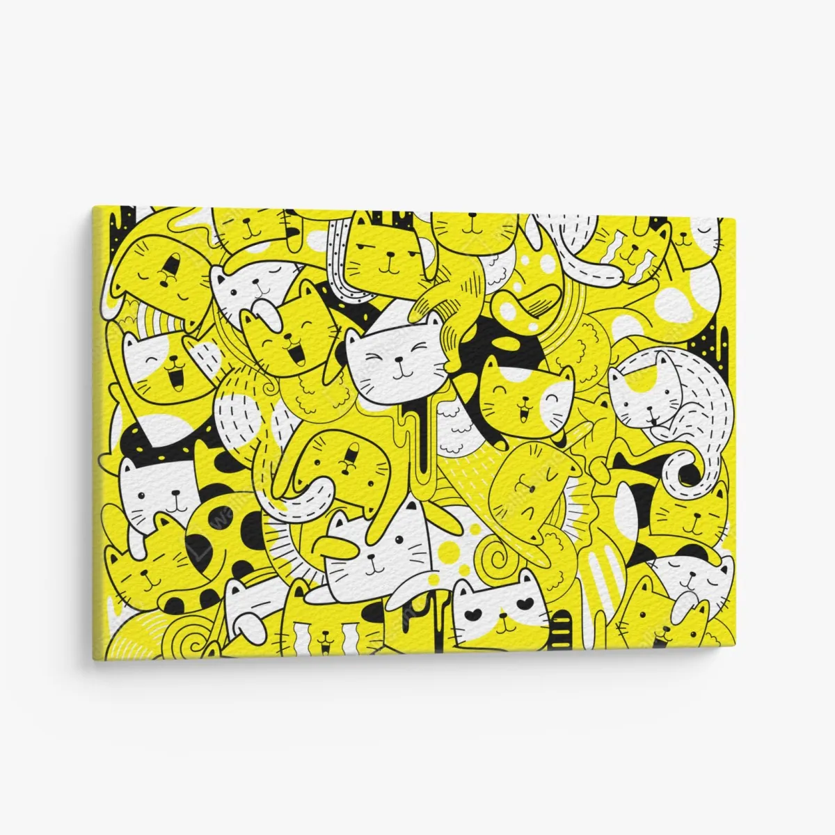 Leinwandbild verspielte gelbe katzen-collage – Wallnifity® Leinwandbild verspielte gelbe katzen-collage – Wallnifity®