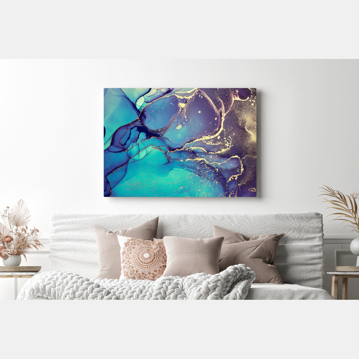 Leinwandbild türkis und gold fließende marmorabstraktion – Wallnifity® Leinwandbild türkis und gold fließende marmorabstraktion – Wallnifity®