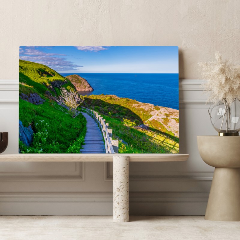 Leinwandbild küstenpfad mit blick auf das meer – Wallnifity® Leinwandbild küstenpfad mit blick auf das meer – Wallnifity®