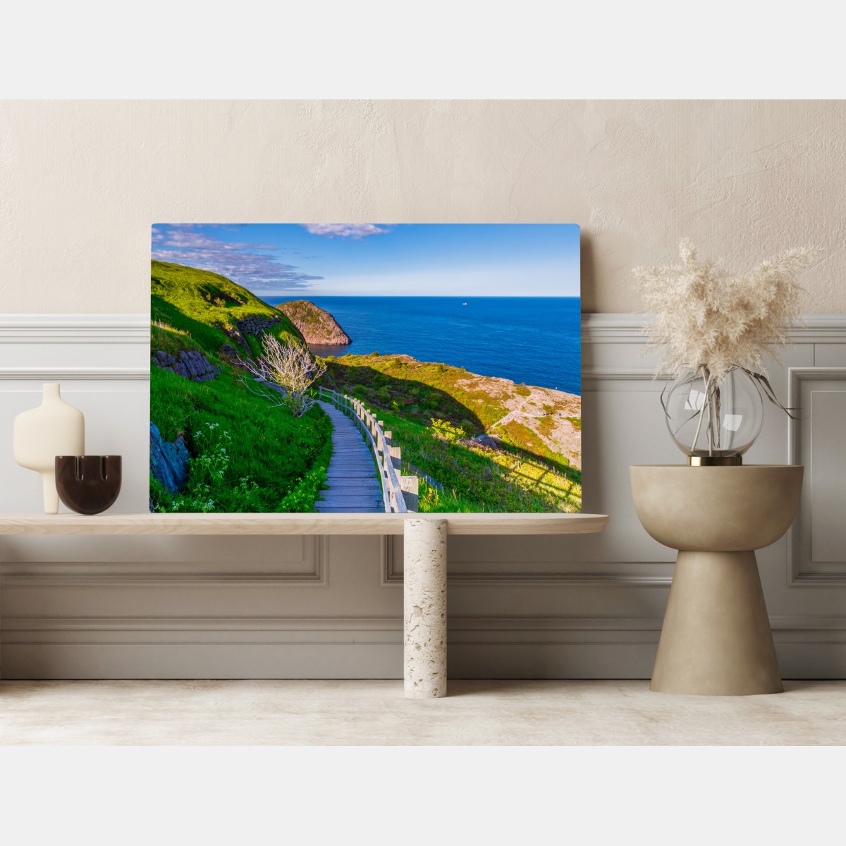 Leinwandbild küstenpfad mit blick auf das meer – Wallnifity® Leinwandbild küstenpfad mit blick auf das meer – Wallnifity®
