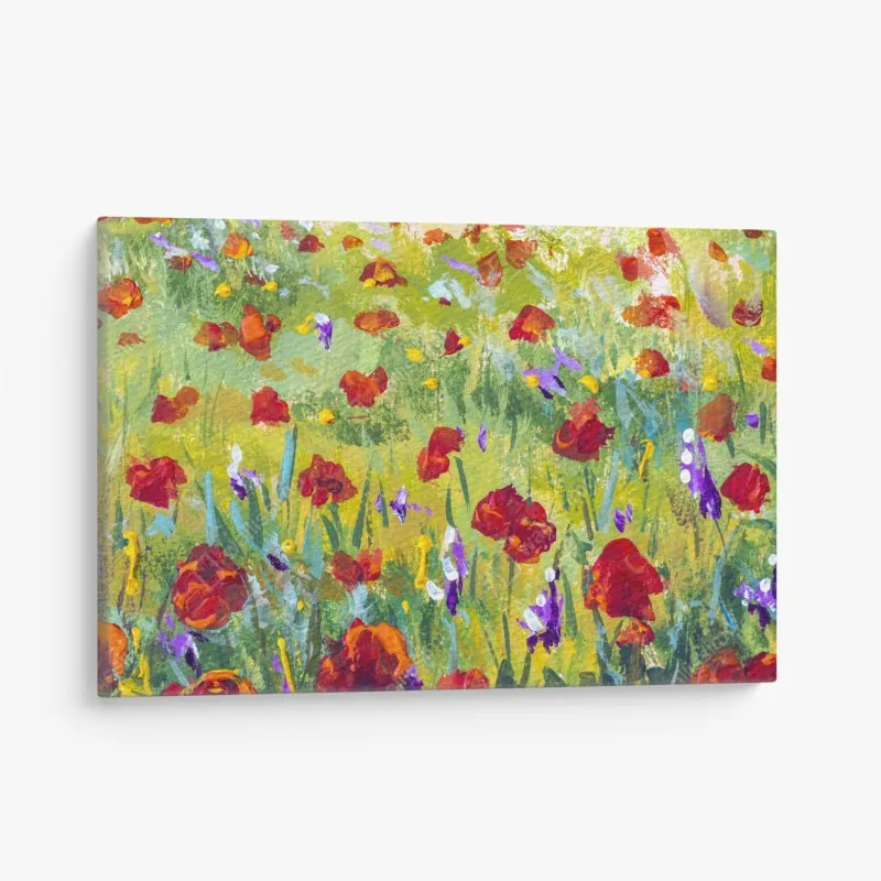 Leinwandbild impressionistische mohnwiese – Wallnifity® Leinwandbild impressionistische mohnwiese – Wallnifity®