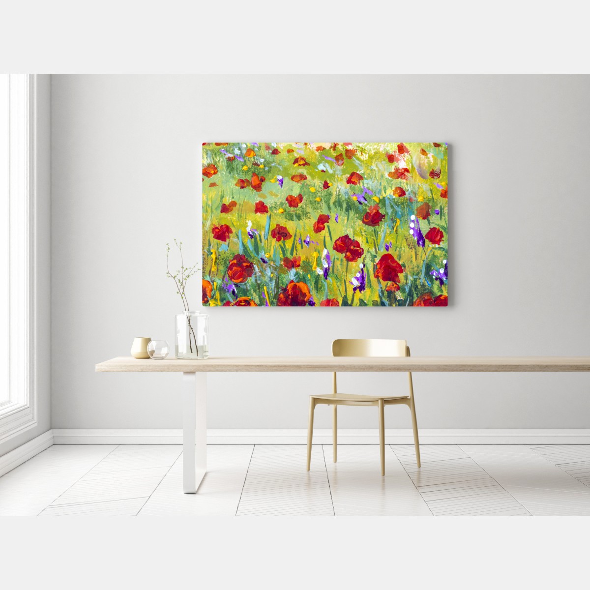 Leinwandbild impressionistische mohnwiese – Wallnifity® Leinwandbild impressionistische mohnwiese – Wallnifity®