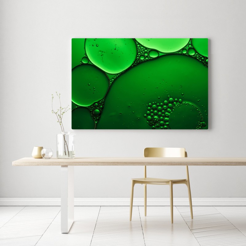 Leinwandbild grüne blasen abstrakte komposition – Wallnifity® Leinwandbild grüne blasen abstrakte komposition – Wallnifity®