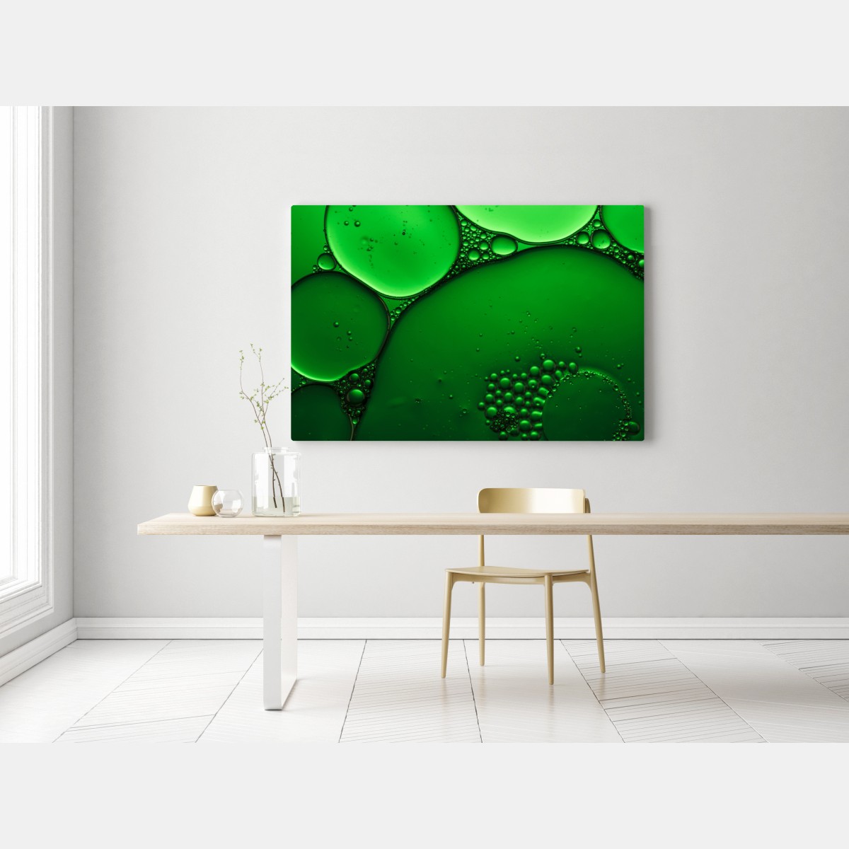 Leinwandbild grüne blasen abstrakte komposition – Wallnifity® Leinwandbild grüne blasen abstrakte komposition – Wallnifity®
