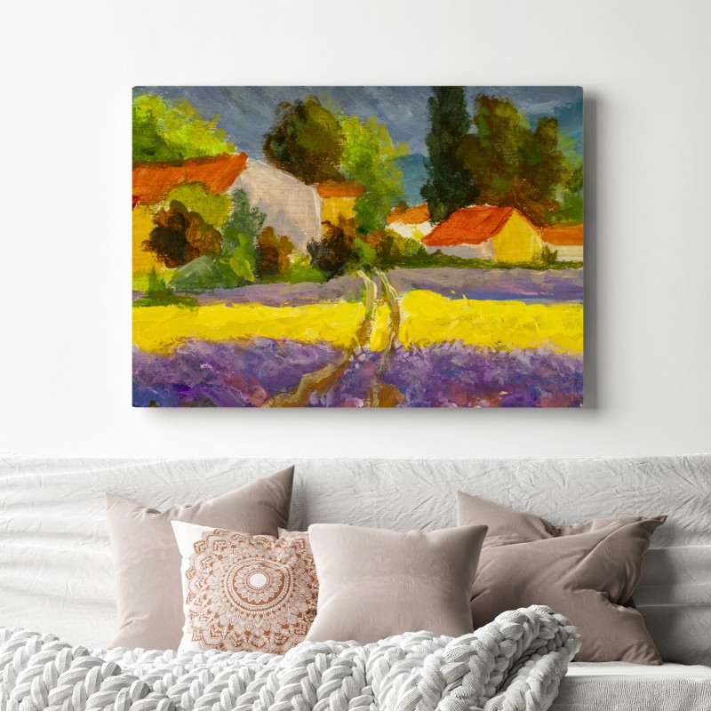 Leinwandbild lavendelfelder bei sonnenuntergang – Wallnifity® Leinwandbild lavendelfelder bei sonnenuntergang – Wallnifity®