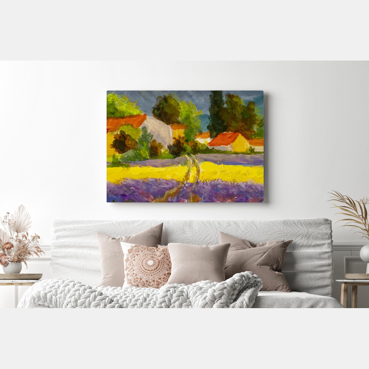 Leinwandbild lavendelfelder bei sonnenuntergang – Wallnifity® Leinwandbild lavendelfelder bei sonnenuntergang – Wallnifity®