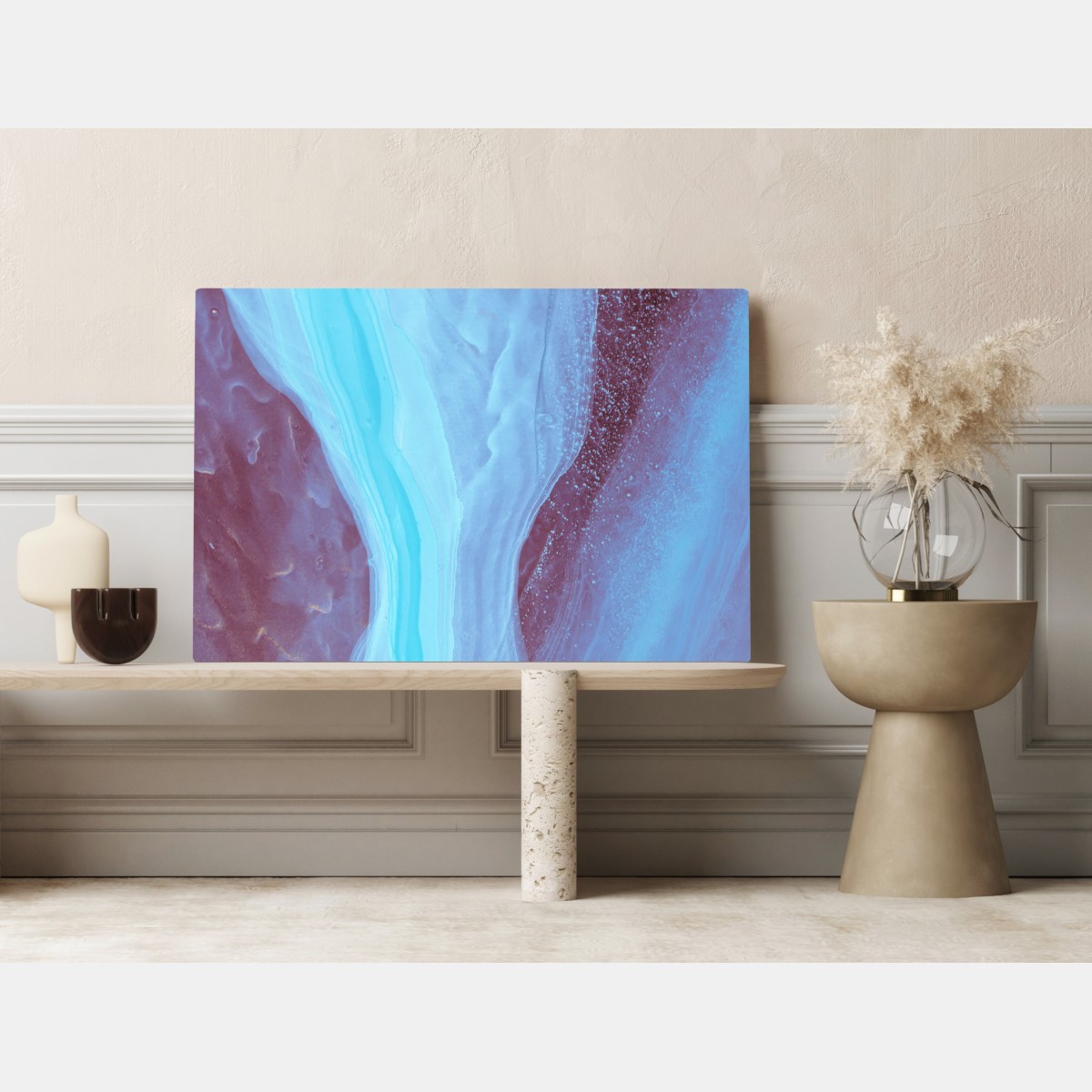 Leinwandbild ätherisches türkis-rosa marmormuster – Wallnifity® Leinwandbild ätherisches türkis-rosa marmormuster – Wallnifity®