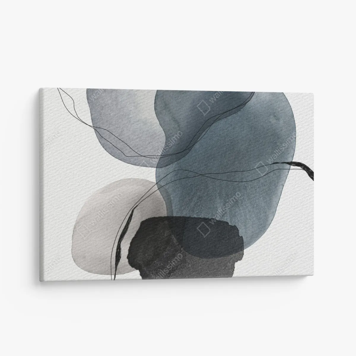 Leinwandbild ruhige blaue aquarellkugeln – Wallnifity® Leinwandbild ruhige blaue aquarellkugeln – Wallnifity®