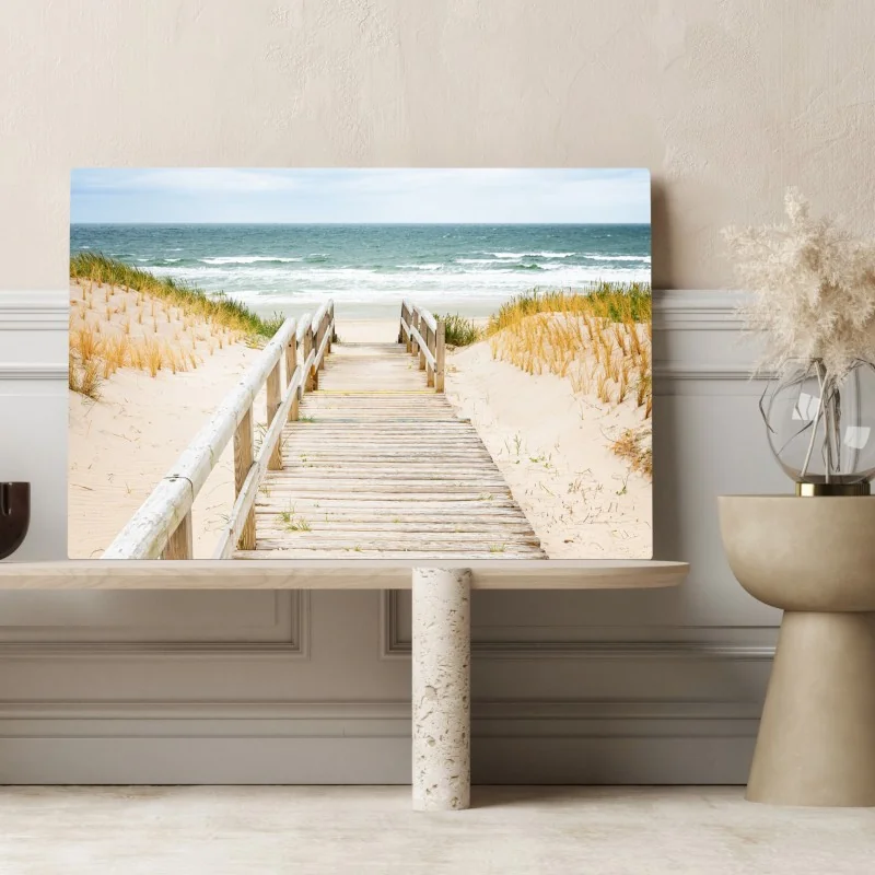 Leinwandbild holzsteg zum meer, Sylt – Wallnifity® Leinwandbild holzsteg zum meer, Sylt – Wallnifity®