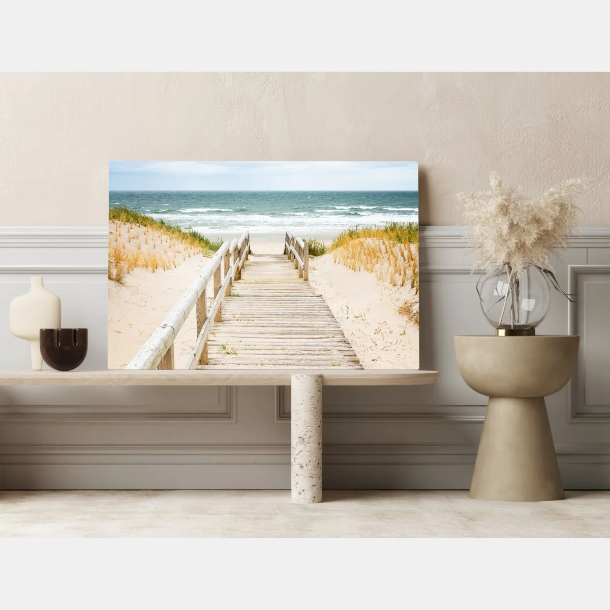 Leinwandbild holzsteg zum meer, Sylt – Wallnifity® Leinwandbild holzsteg zum meer, Sylt – Wallnifity®