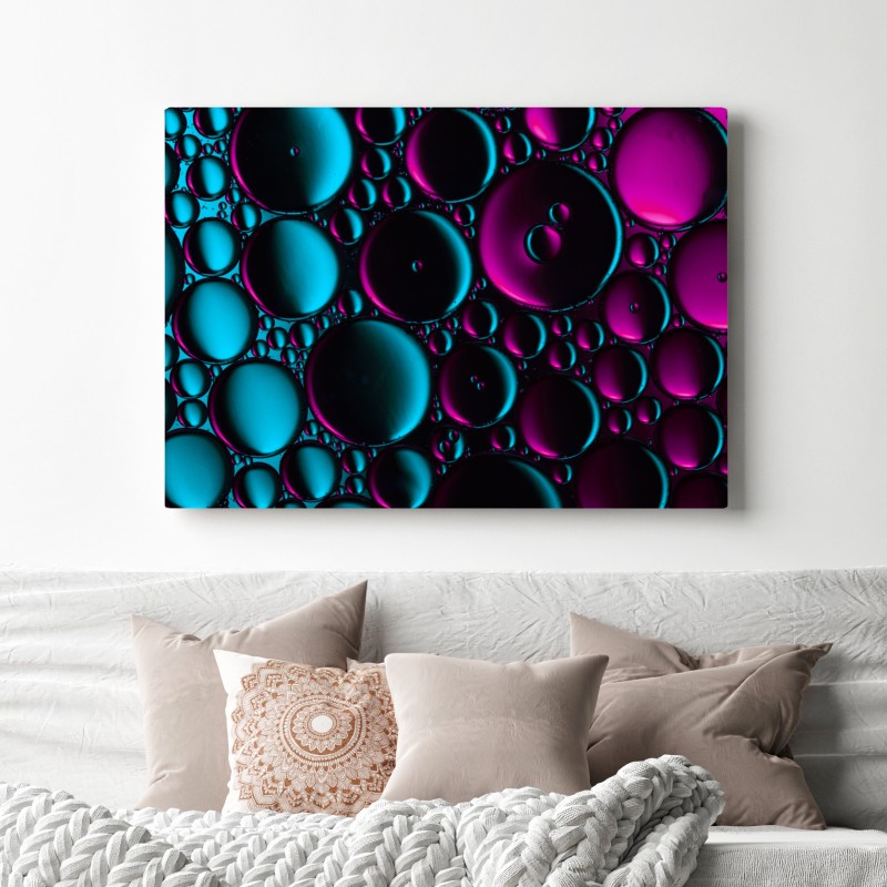 Leinwandbild türkis-magenta blasenmuster – Wallnifity® Leinwandbild türkis-magenta blasenmuster – Wallnifity®