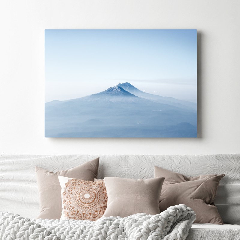 Leinwandbild neblige blaue berggipfel – Wallnifity® Leinwandbild neblige blaue berggipfel – Wallnifity®