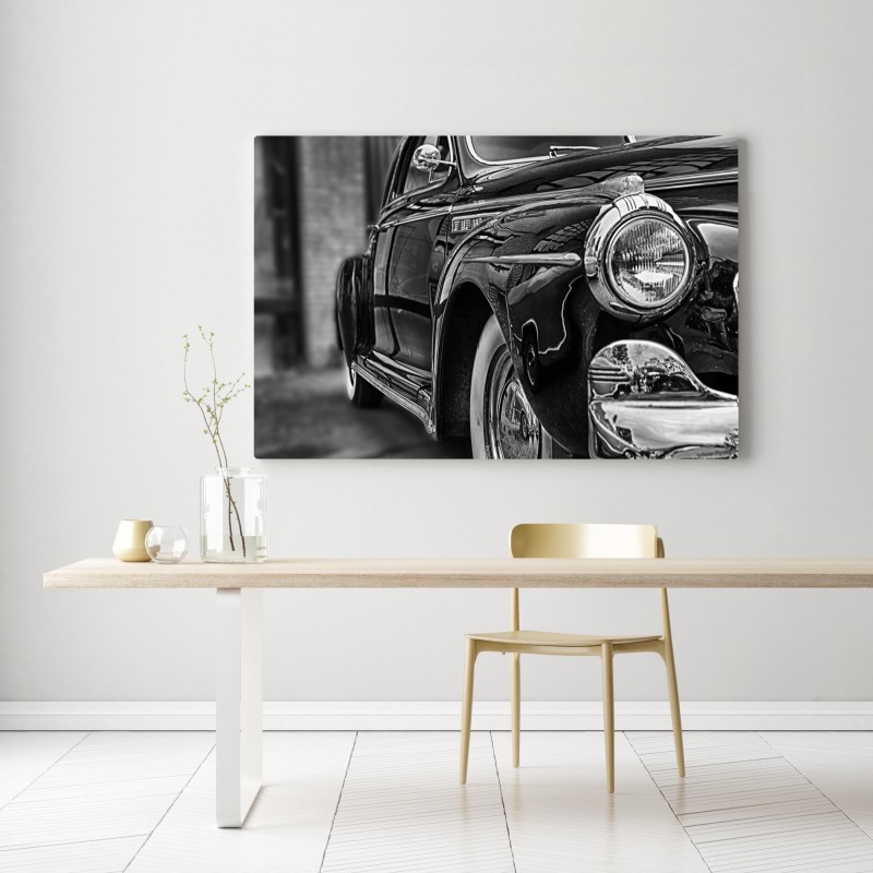 Leinwandbild vintage klassisches auto auf kopfsteinpflaster – Wallnifity® Leinwandbild vintage klassisches auto auf kopfsteinpflaster – Wallnifity®