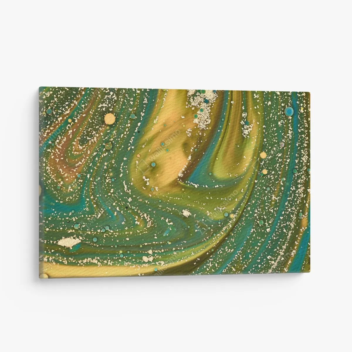 Leinwandbild grün-goldene flüssige marmorierte kunst – Wallnifity® Leinwandbild grün-goldene flüssige marmorierte kunst – Wallnifity®