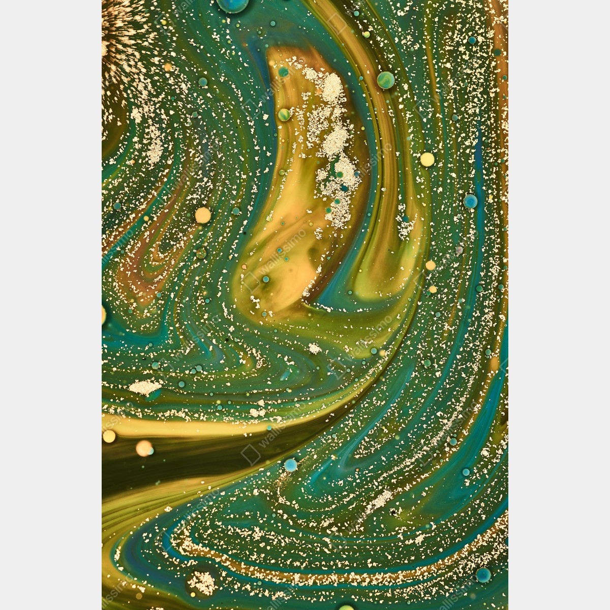 Leinwandbild grün-goldene flüssige marmorierte kunst – Wallnifity® Leinwandbild grün-goldene flüssige marmorierte kunst – Wallnifity®