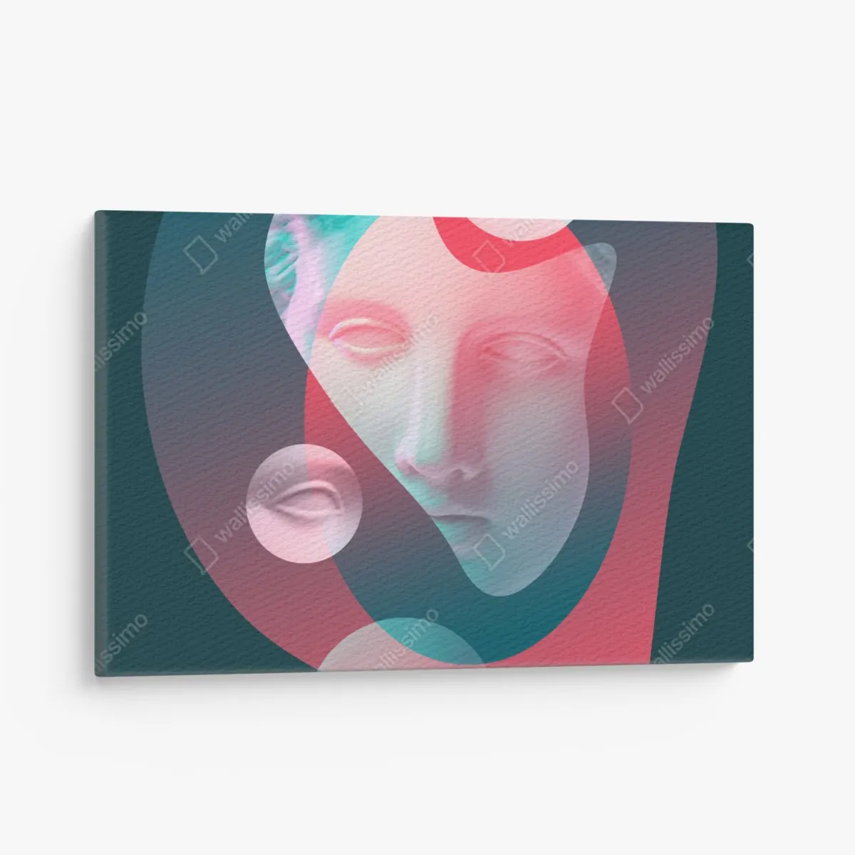 Leinwandbild surreales klassisches gesicht im duoton – Wallnifity® Leinwandbild surreales klassisches gesicht im duoton – Wallnifity®