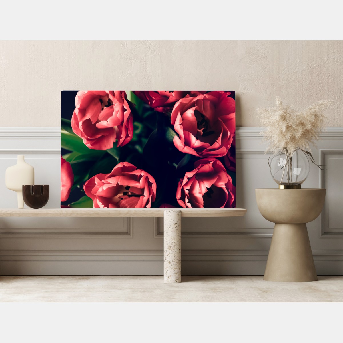 Leinwandbild stimmungsvolles rosa tulpenbukett – Wallnifity® Leinwandbild stimmungsvolles rosa tulpenbukett – Wallnifity®