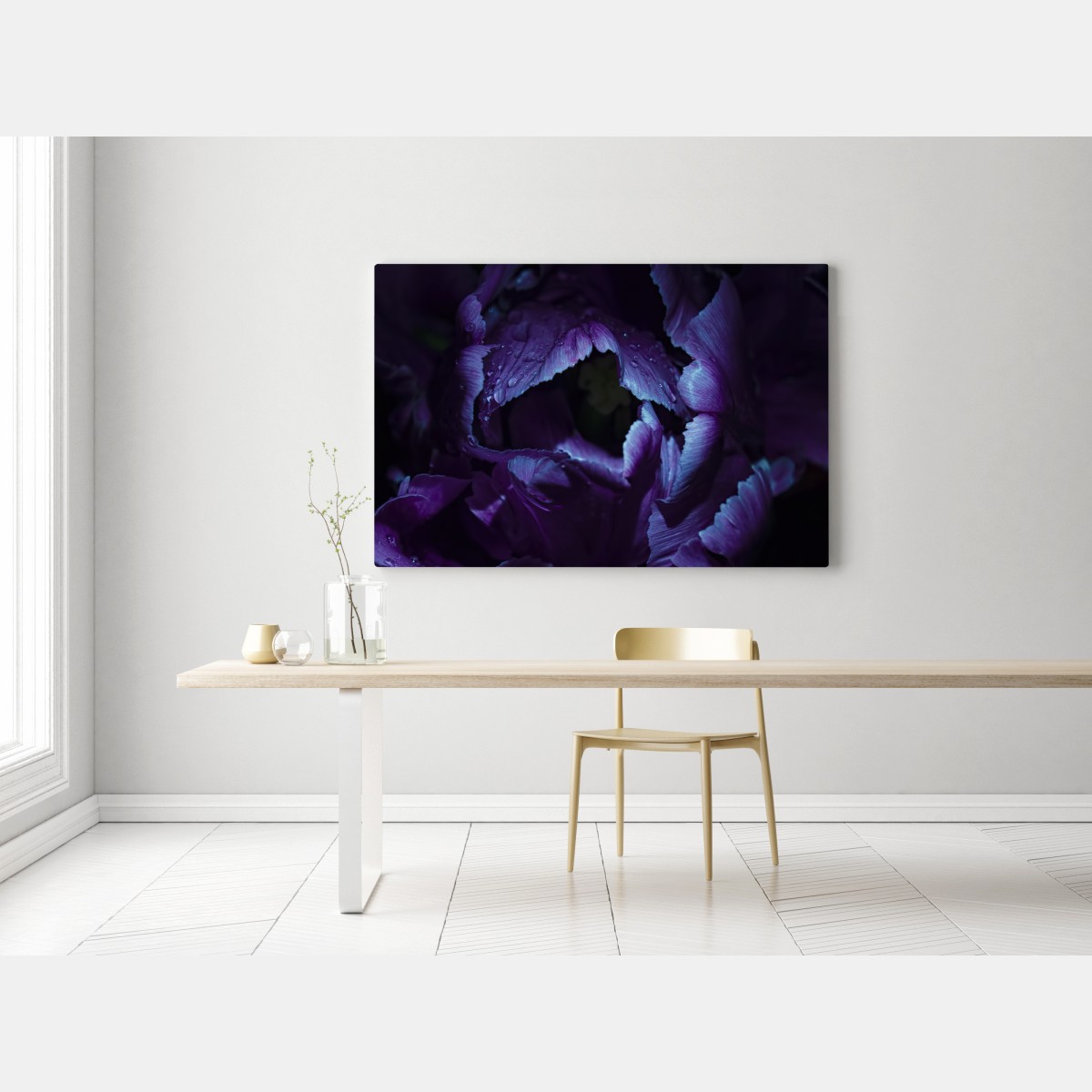 Leinwandbild lila tulpe im ultravioletten licht – Wallnifity® Leinwandbild lila tulpe im ultravioletten licht – Wallnifity®