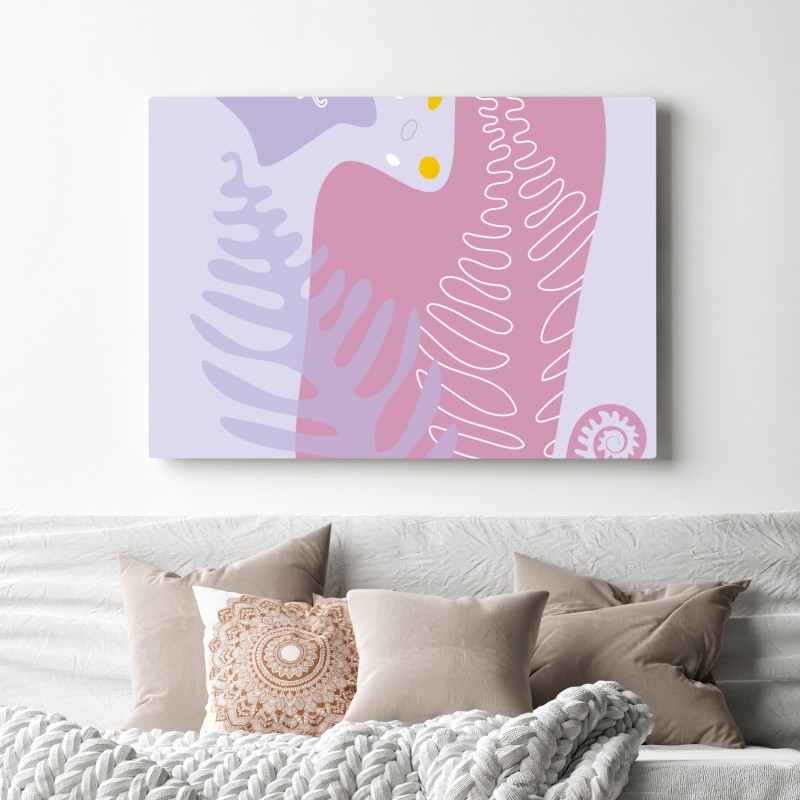 Leinwandbild zarte pastell-botanische abstraktion – Wallnifity® Leinwandbild zarte pastell-botanische abstraktion – Wallnifity®
