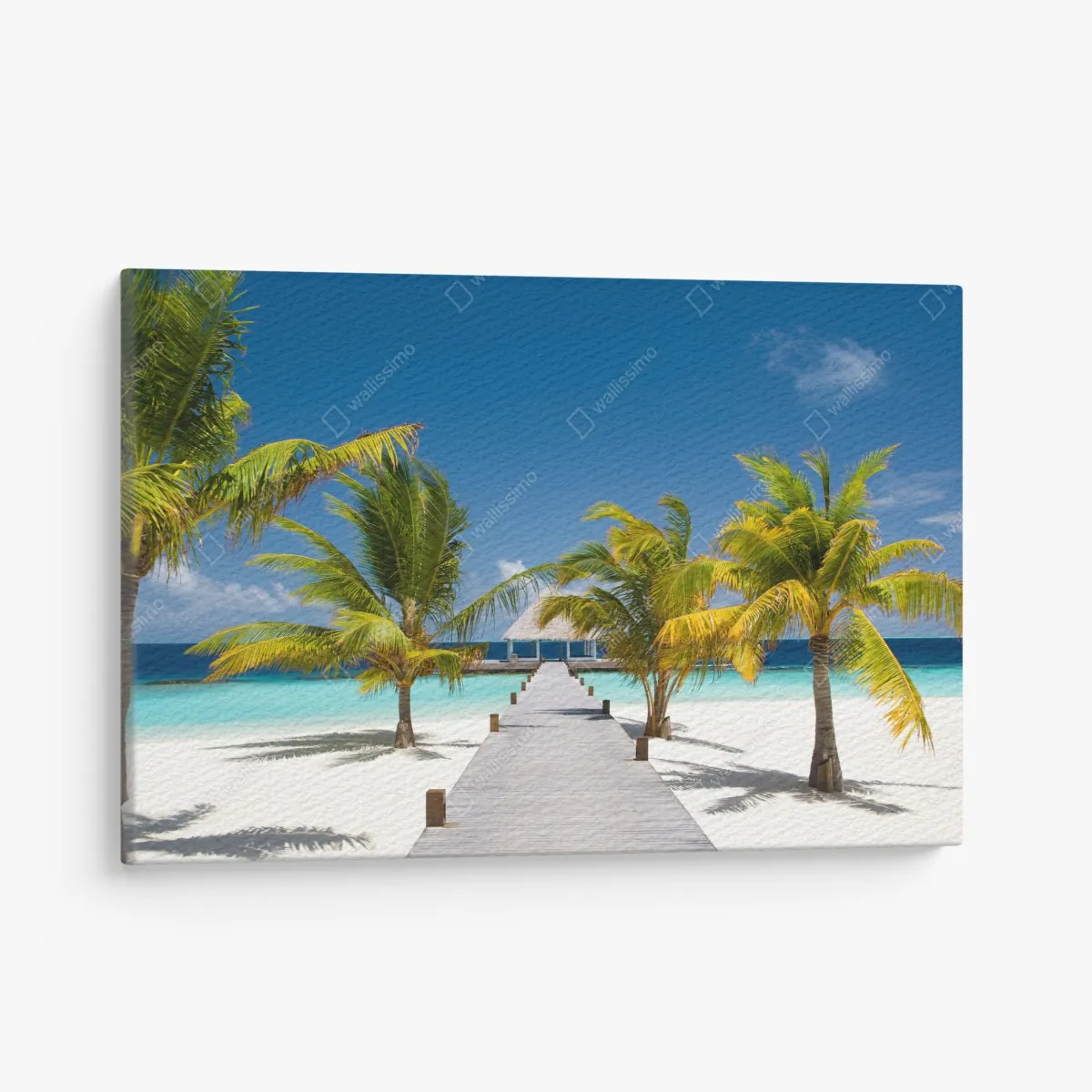 Leinwandbild tropischer steg über türkisfarbenes meer – Wallnifity® Leinwandbild tropischer steg über türkisfarbenes meer – Wallnifity®