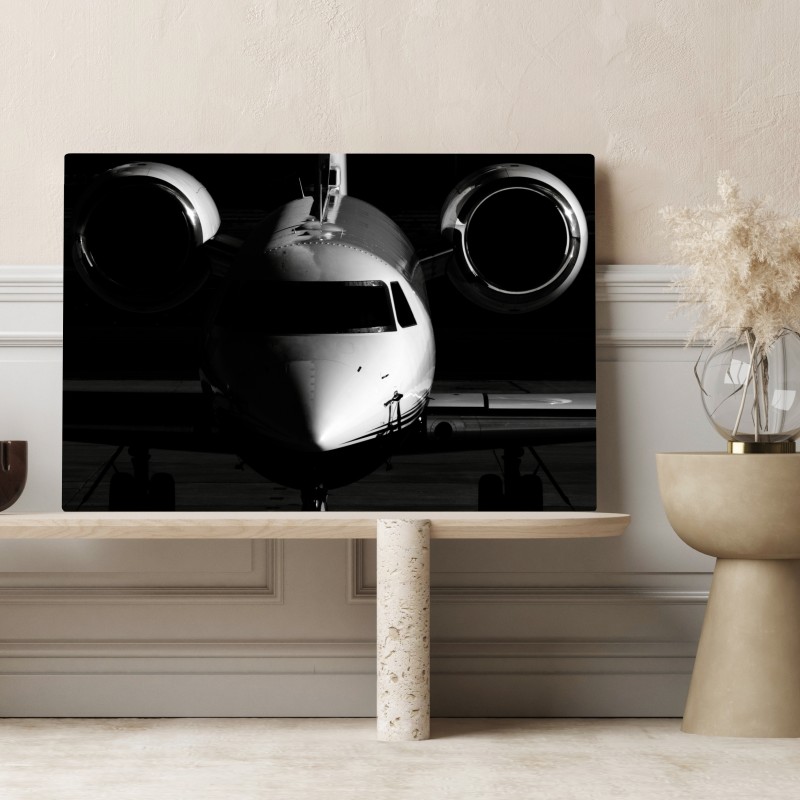 Leinwandbild monochrome frontalansicht eines privatjets – Wallnifity® Leinwandbild monochrome frontalansicht eines privatjets – Wallnifity®