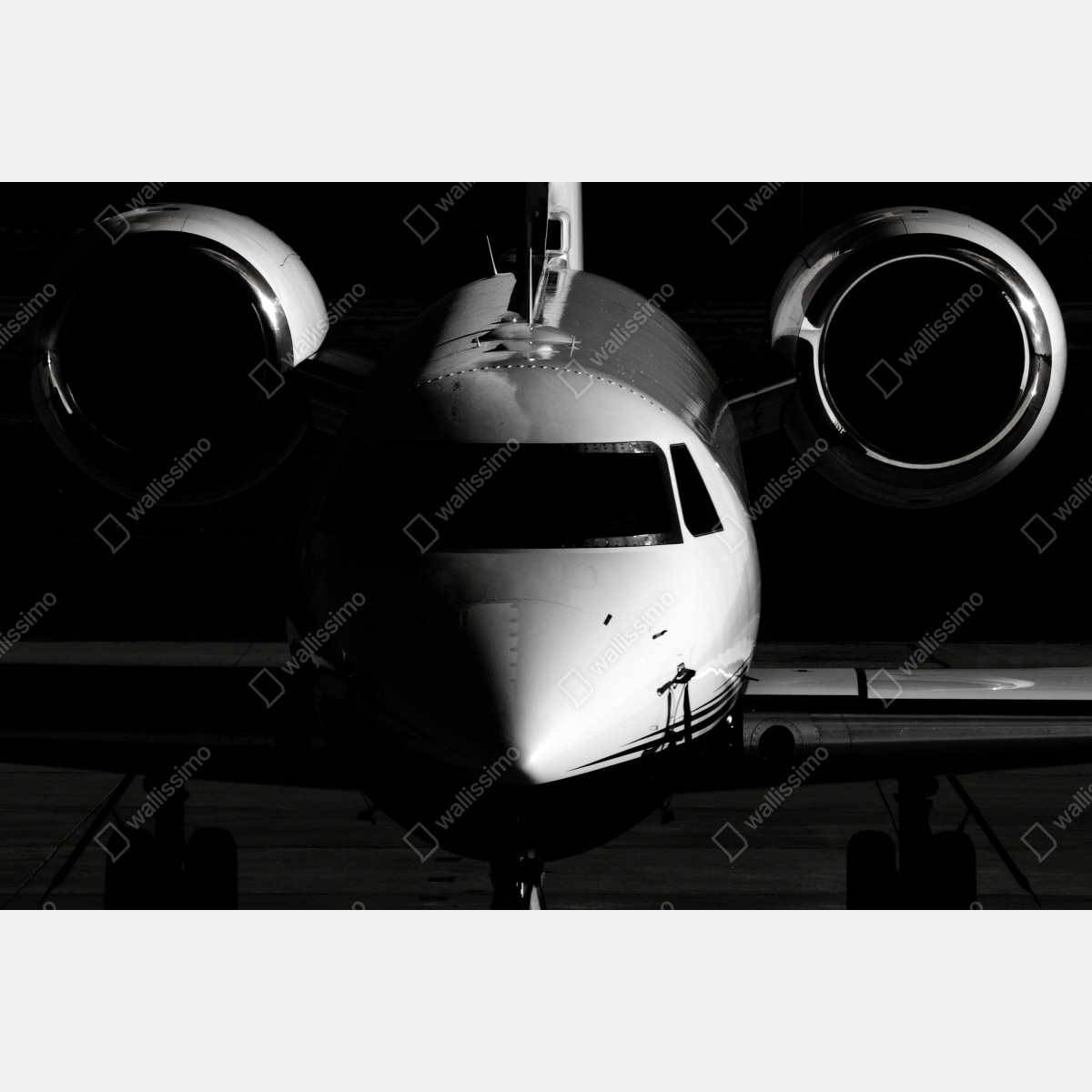 Leinwandbild monochrome frontalansicht eines privatjets – Wallnifity® Leinwandbild monochrome frontalansicht eines privatjets – Wallnifity®