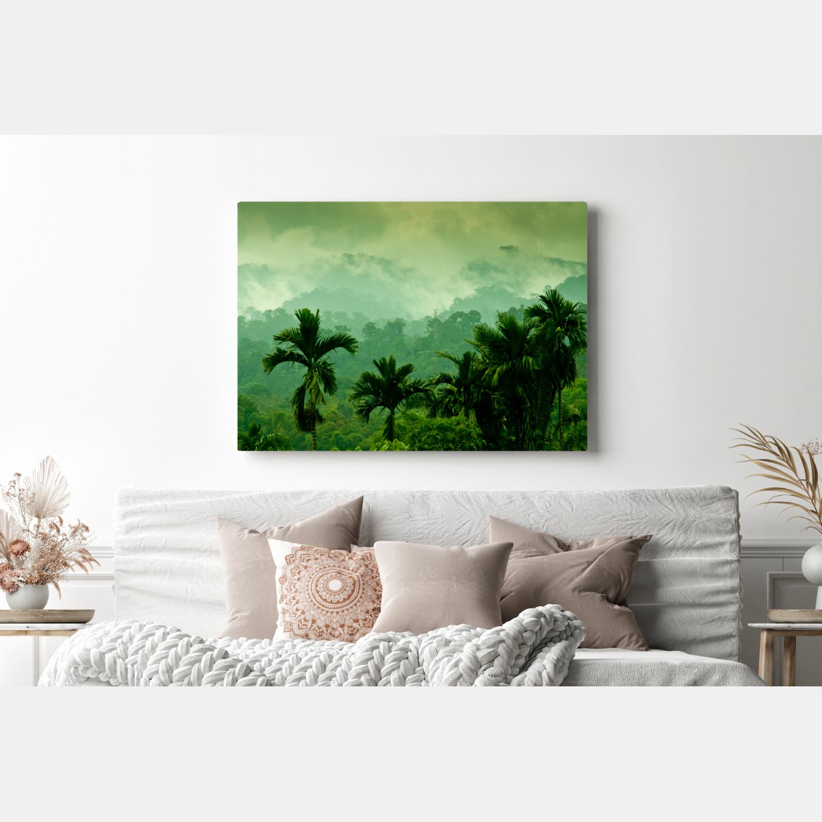 Leinwandbild neblige tropische dschungellandschaft – Wallnifity® Leinwandbild neblige tropische dschungellandschaft – Wallnifity®