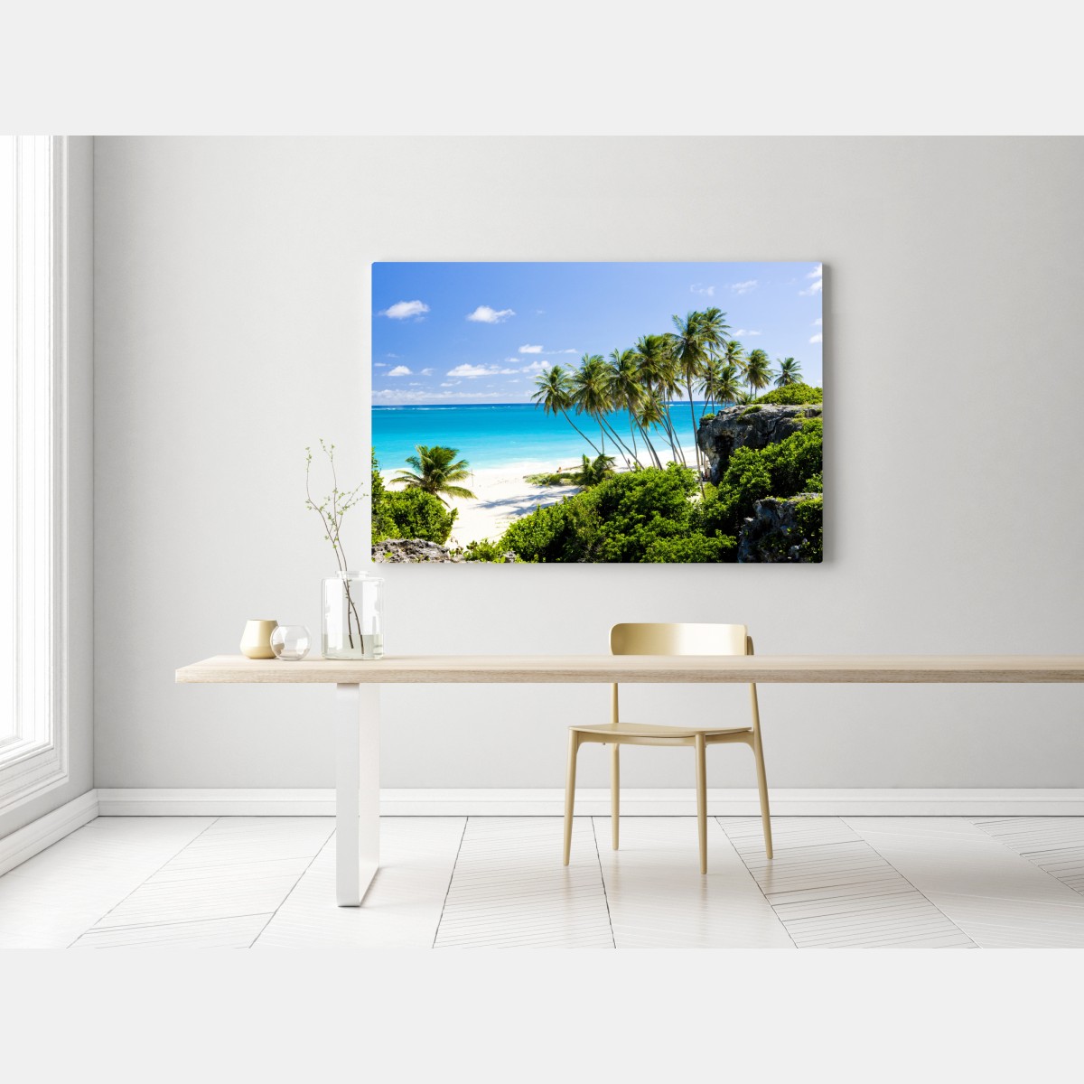 Leinwandbild Bottom Bay palmenstrand, Barbados – Wallnifity® Leinwandbild Bottom Bay palmenstrand, Barbados – Wallnifity®