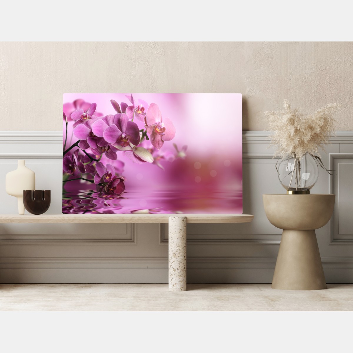 Leinwandbild rosa orchideen spiegelung – Wallnifity® Leinwandbild rosa orchideen spiegelung – Wallnifity®