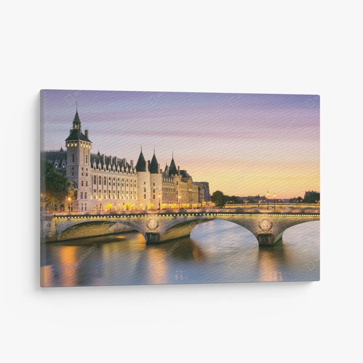 Leinwandbild Paris sonnenuntergang über der historischen brücke – Wallnifity® Leinwandbild Paris sonnenuntergang über der historischen brücke – Wallnifity®