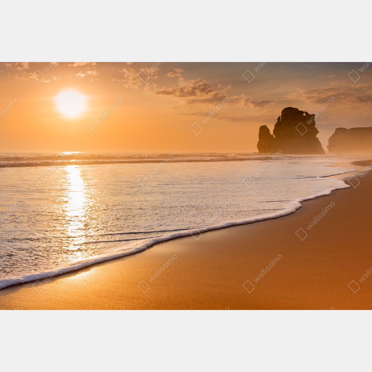 Leinwandbild goldener sonnenuntergang am strand – Wallnifity® Leinwandbild goldener sonnenuntergang am strand – Wallnifity®