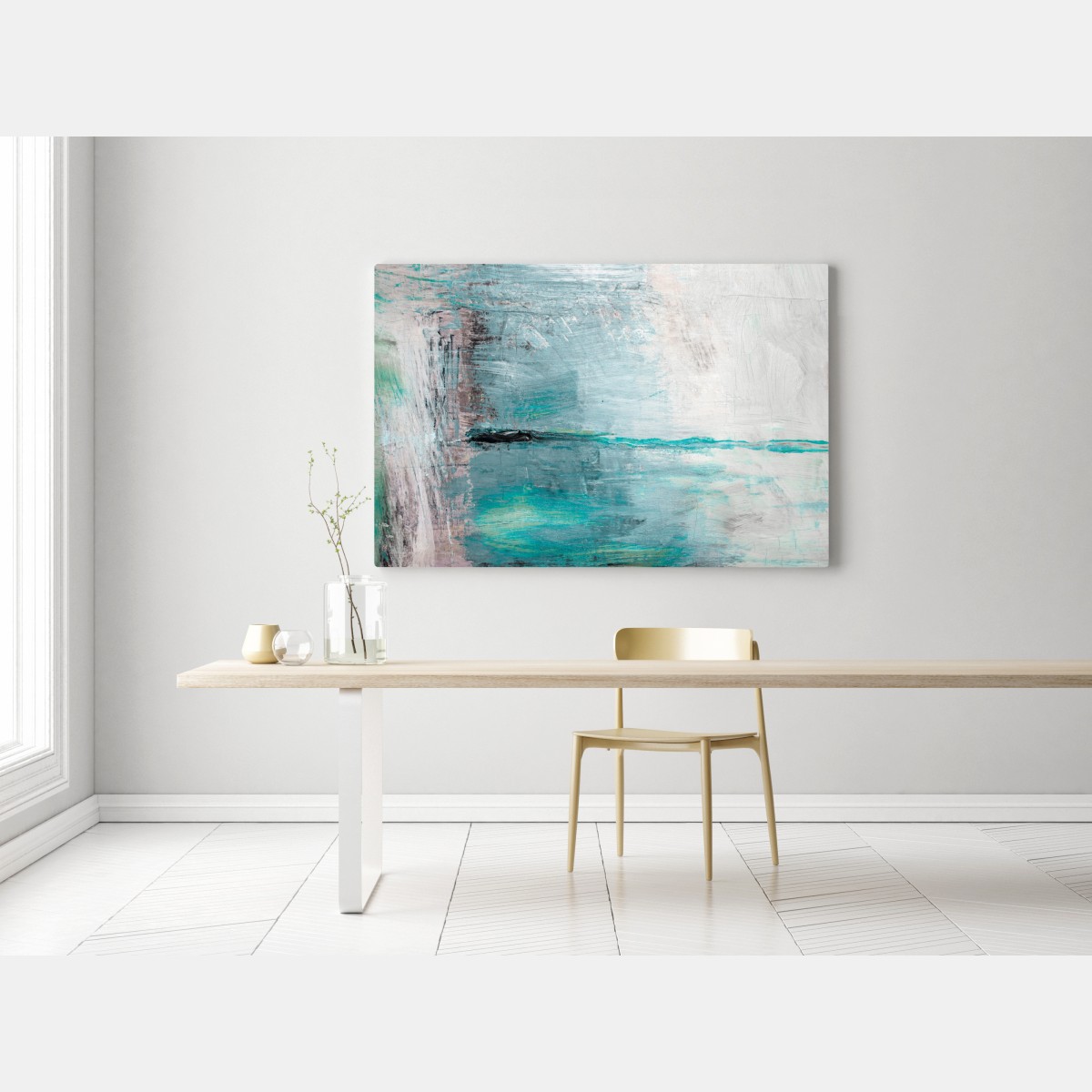 Leinwandbild ruhige türkise abstrakte meereslandschaft – Wallnifity® Leinwandbild ruhige türkise abstrakte meereslandschaft – Wallnifity®