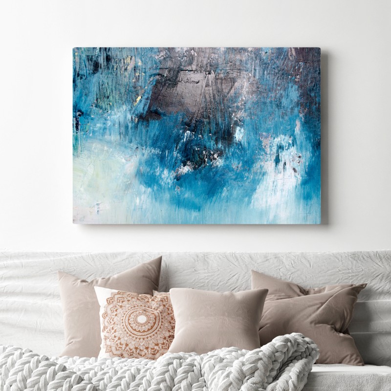 Leinwandbild tiefblaue abstrakte struktur – Wallnifity® Leinwandbild tiefblaue abstrakte struktur – Wallnifity®