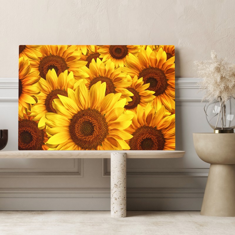 Leinwandbild goldene sonnenblumen – Wallnifity® Leinwandbild goldene sonnenblumen – Wallnifity®