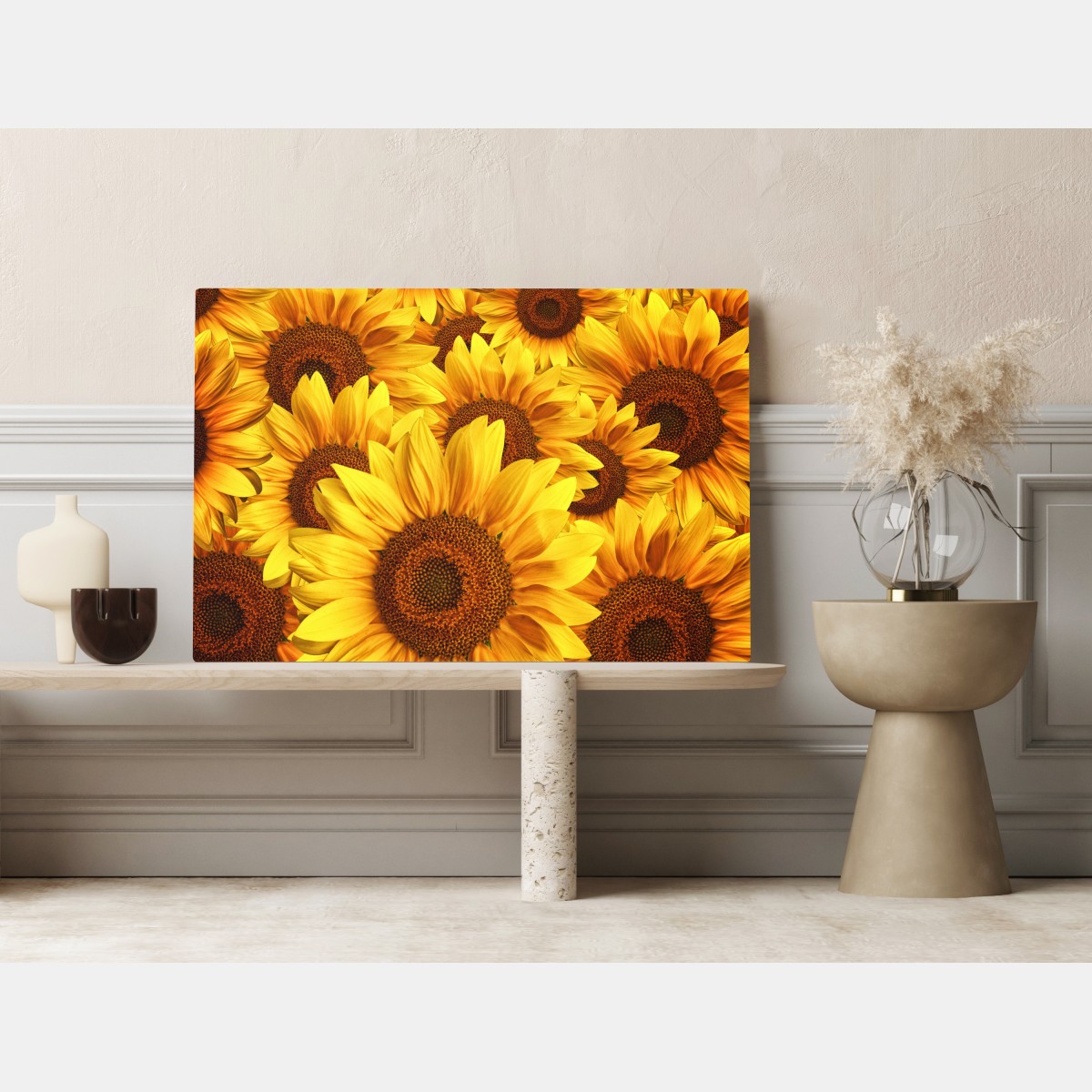Leinwandbild goldene sonnenblumen – Wallnifity® Leinwandbild goldene sonnenblumen – Wallnifity®
