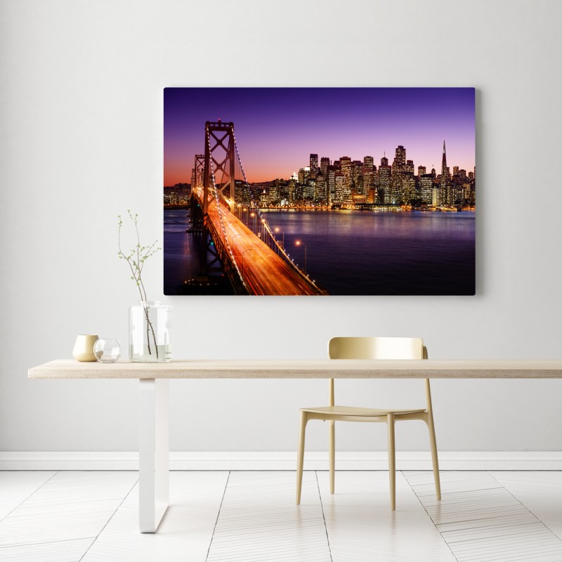 Leinwandbild San Francisco skyline bei sonnenuntergang – Wallnifity® Leinwandbild San Francisco skyline bei sonnenuntergang – Wallnifity®