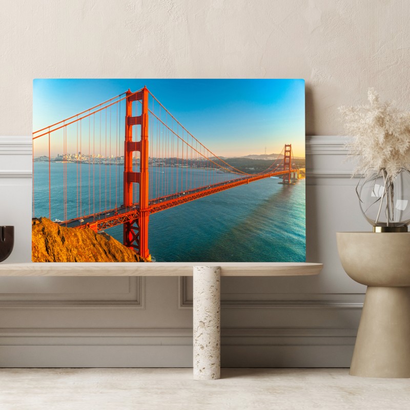 Leinwandbild Golden Gate bei sonnenuntergang – Wallnifity® Leinwandbild Golden Gate bei sonnenuntergang – Wallnifity®