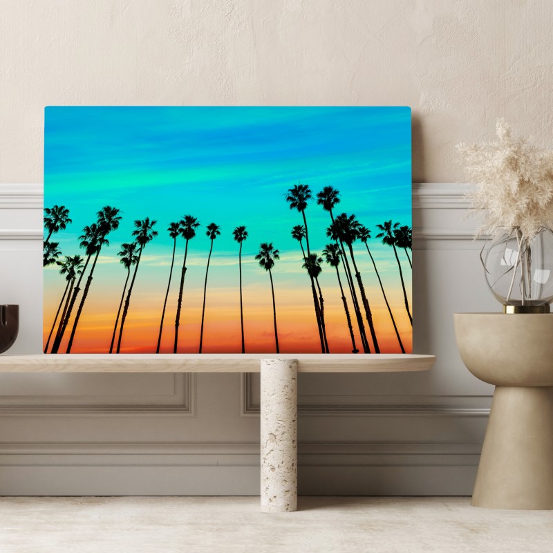 Leinwandbild palmen-silhouette bei sonnenuntergang in Kalifornien – Wallnifity® Leinwandbild palmen-silhouette bei sonnenuntergang in Kalifornien – Wallnifity®