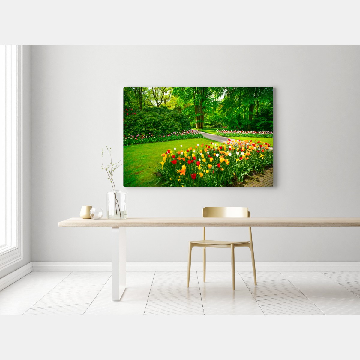Leinwandbild lebendiger tulpengarten in Keukenhof – Wallnifity®