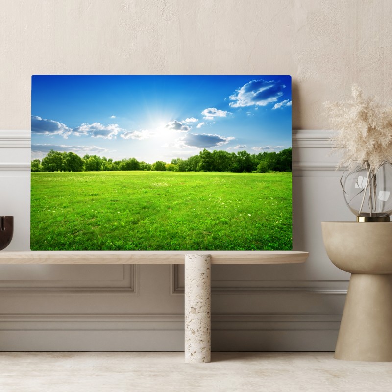 Leinwandbild sonnige grüne wiese – Wallnifity® Leinwandbild sonnige grüne wiese – Wallnifity®