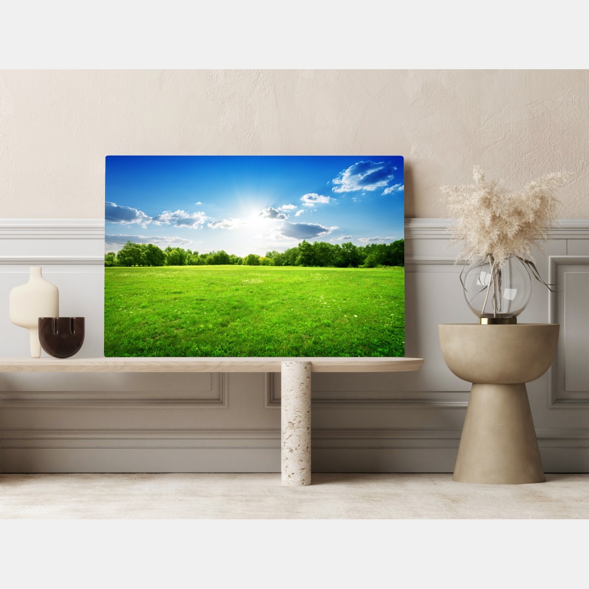 Leinwandbild sonnige grüne wiese – Wallnifity® Leinwandbild sonnige grüne wiese – Wallnifity®