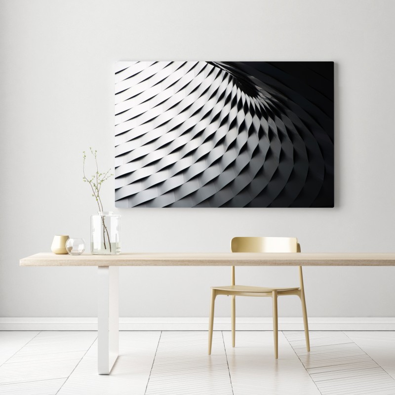 Leinwandbild monochromes geometrisches metallmuster – Wallnifity® Leinwandbild monochromes geometrisches metallmuster – Wallnifity®