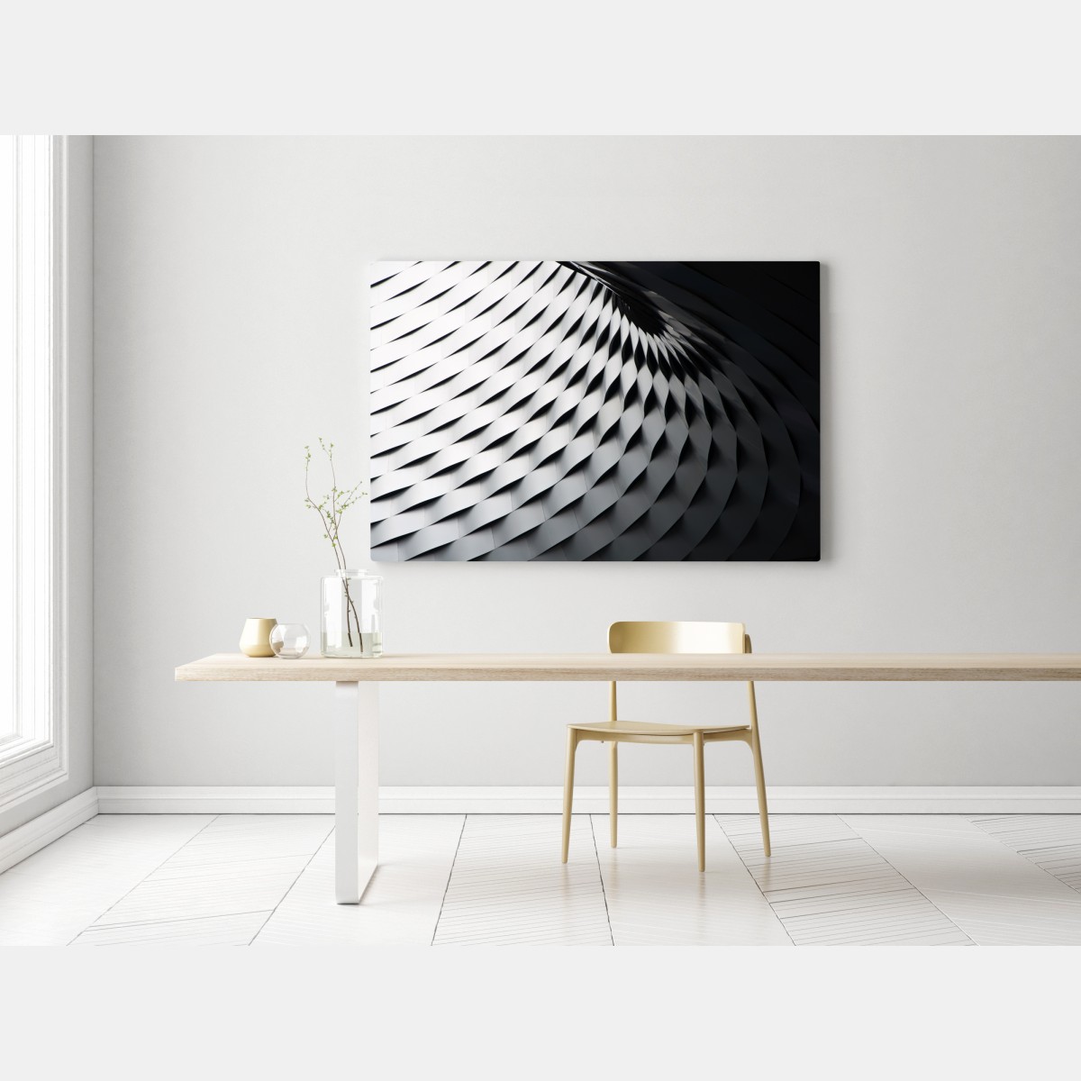 Leinwandbild monochromes geometrisches metallmuster – Wallnifity® Leinwandbild monochromes geometrisches metallmuster – Wallnifity®