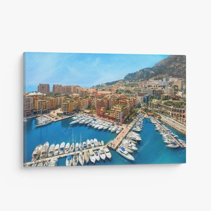 Leinwandbild sonnige terrasse am meer mit küstenblick – Wallnifity®