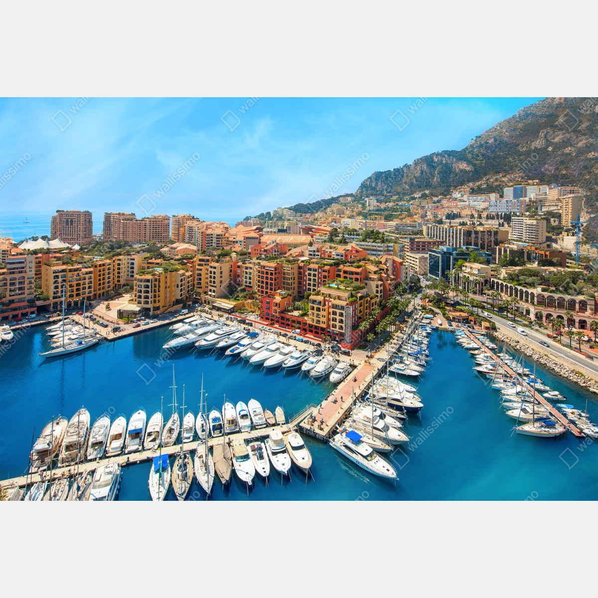 Leinwandbild sonnige marina und küstenstadt – Wallnifity® Leinwandbild sonnige marina und küstenstadt – Wallnifity®