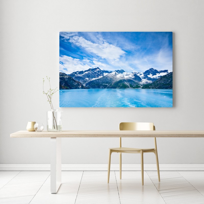 Leinwandbild schneebedeckte gipfel in Glacier Bay, Alaska – Wallnifity® Leinwandbild schneebedeckte gipfel in Glacier Bay, Alaska – Wallnifity®