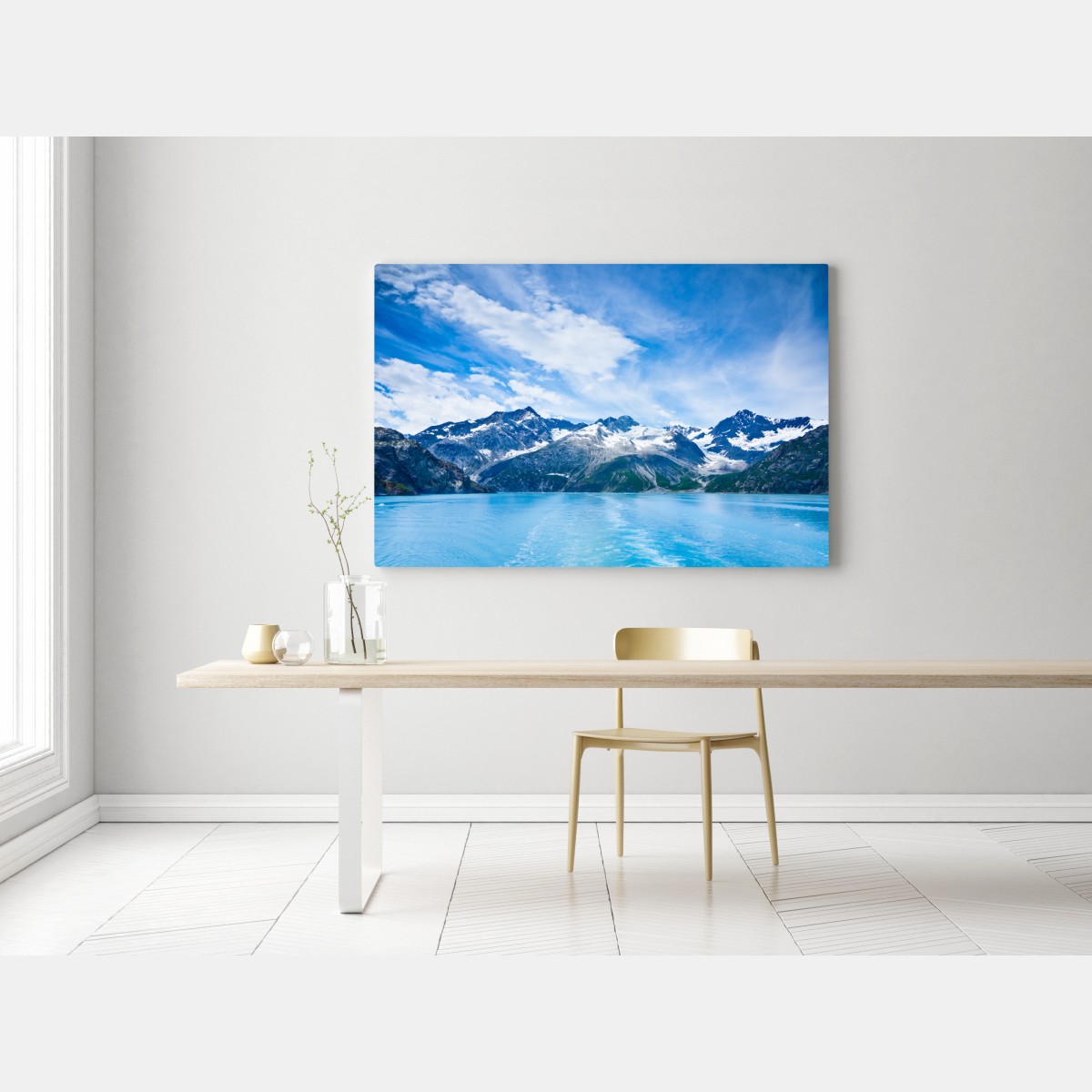 Leinwandbild schneebedeckte gipfel in Glacier Bay, Alaska – Wallnifity® Leinwandbild schneebedeckte gipfel in Glacier Bay, Alaska – Wallnifity®